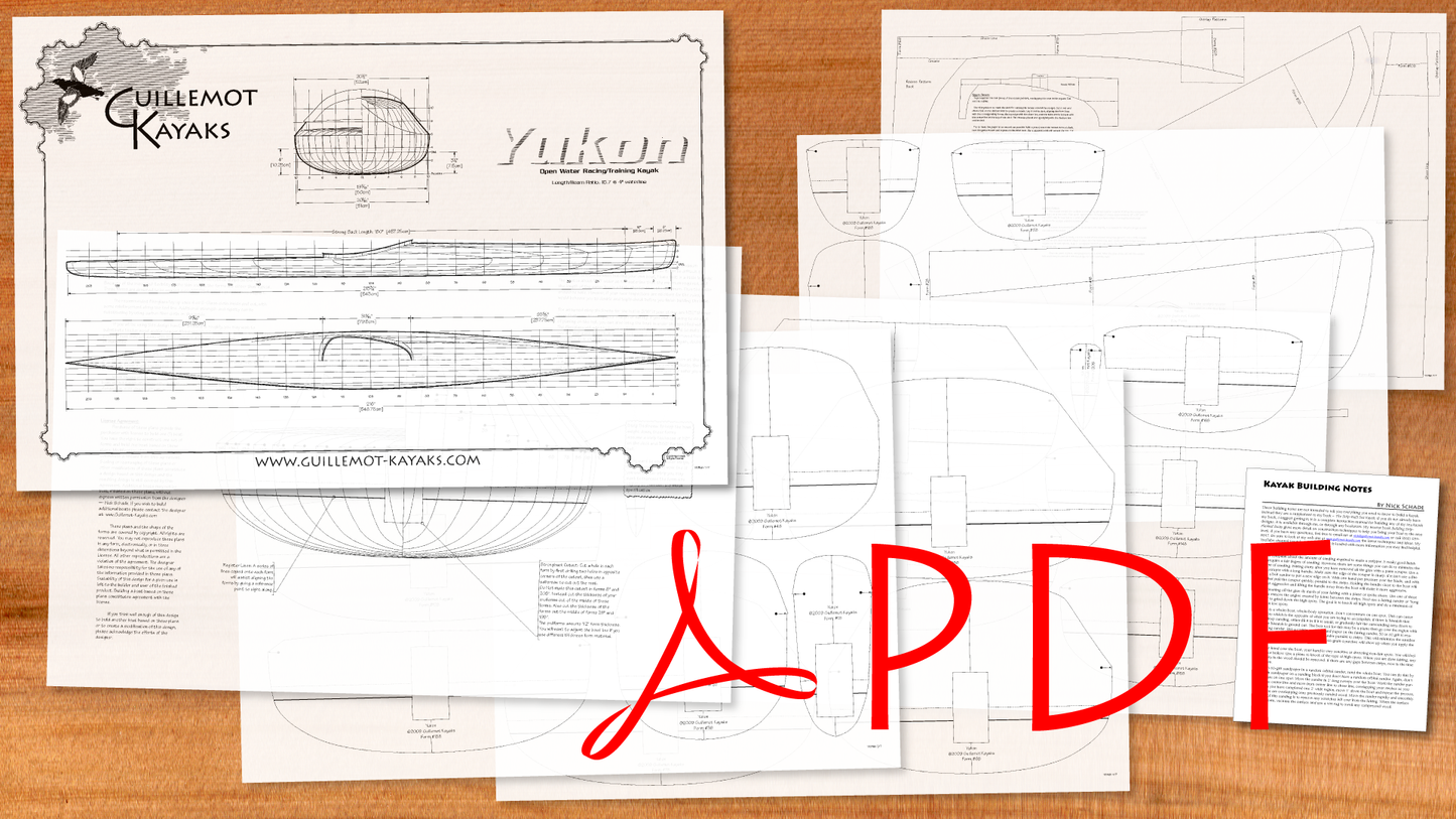 Yukon Cedar Strip Racing Sea Kayak - PDF Boat Plans