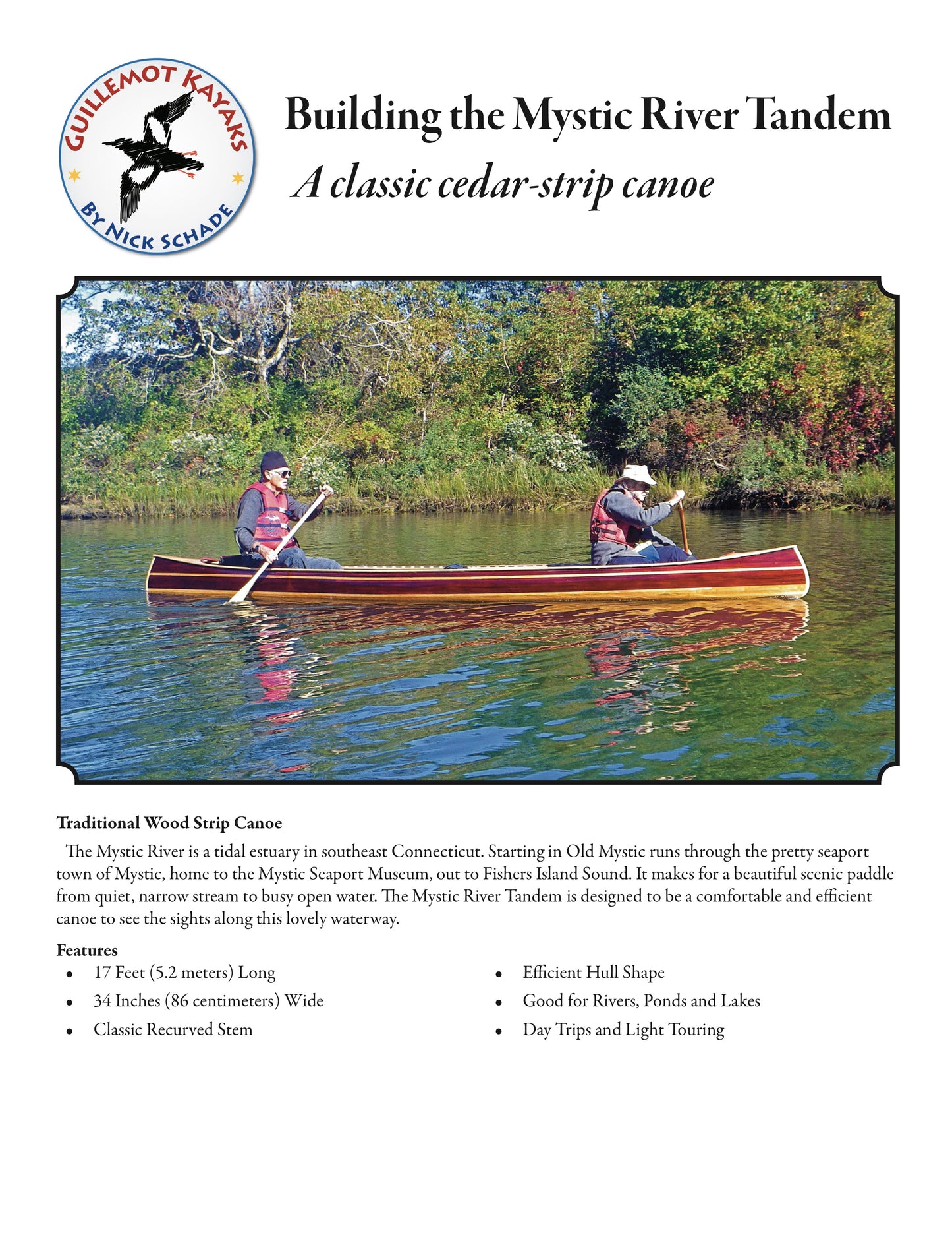 Mystic River Tandem Canoe Plans - PDF