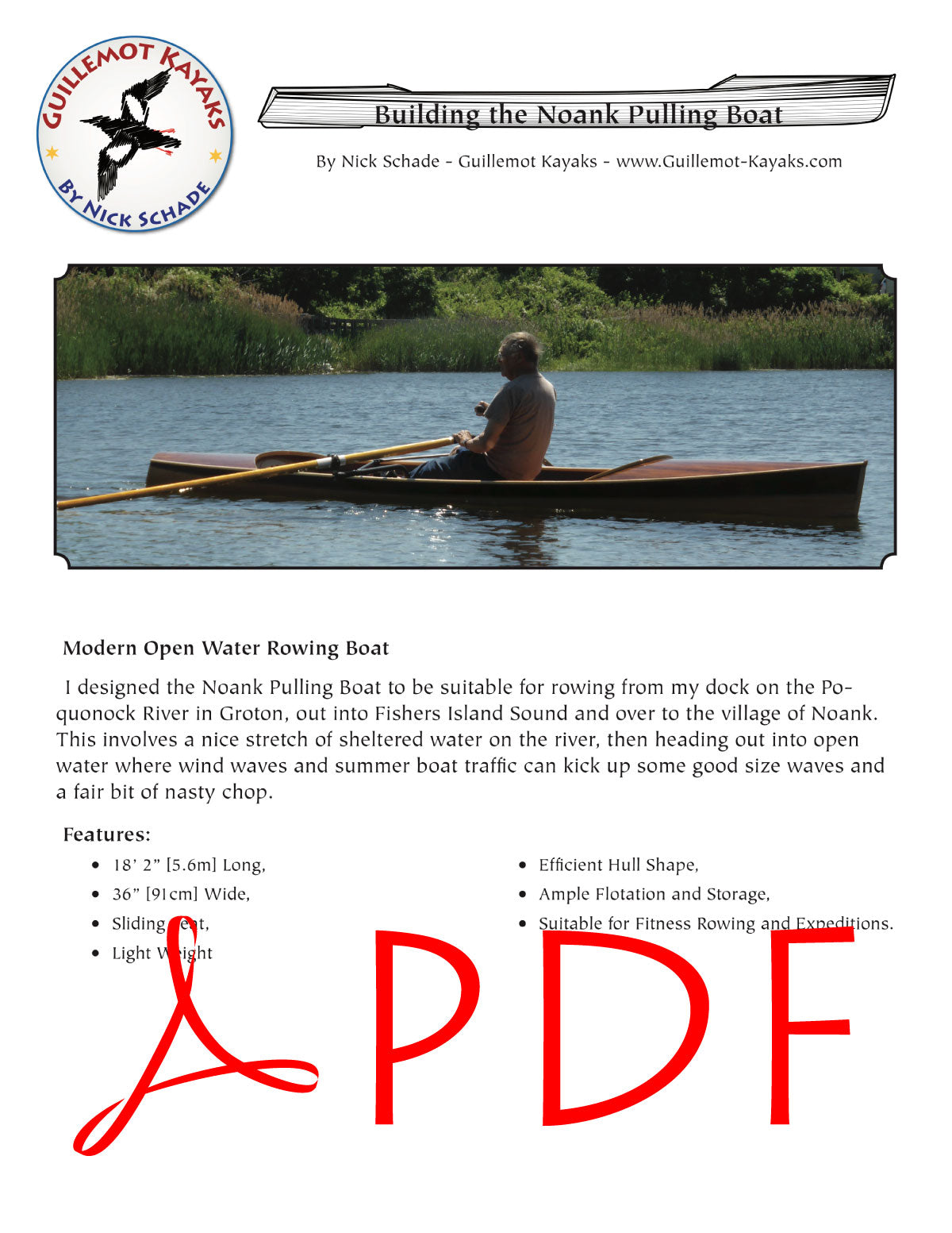 Noank Sliding Seat Rowing Boat Plans - PDF