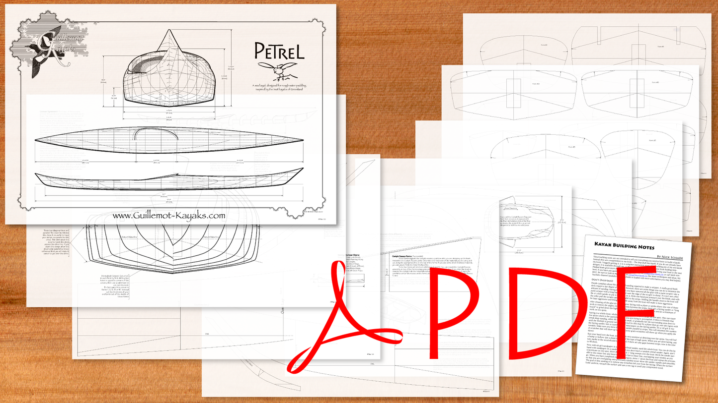 Petrel Strip Built Wood Sea Kayak Plans - PDF